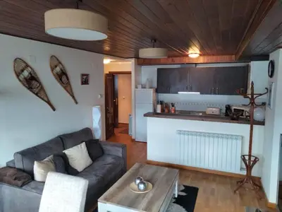 Una cocina o zona de cocina en Ibón de Estanés Apartamento en Formigal