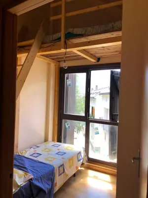 Cama o camas de una habitación en Vivienda en Escarrilla