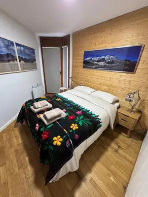 Cama o camas de una habitación en Apartamento de Montaña en Baqueira con Parking y Totalmente Equipado