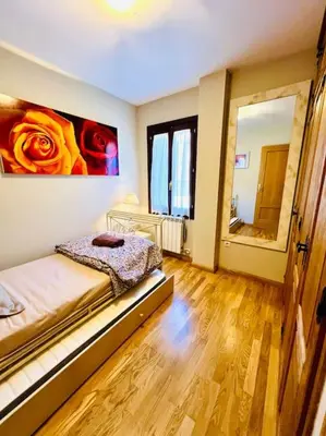 Cama o camas de una habitación en Adosado Las Cumbres de Hoz