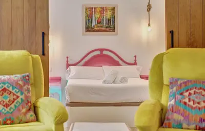 Cama o camas de una habitación en Apartamento Balcón del Arte by Clabao