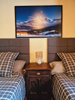 Cama o camas de una habitación en ERA CABANA de Apartamentos Rufaste
