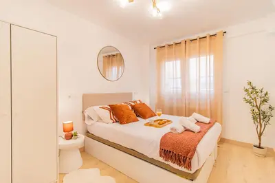 Cama o camas de una habitación en Modern Comfort in the Heart of Zaragoza