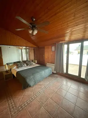 Cama o camas de una habitación en La Tofonera, alojamiento rural