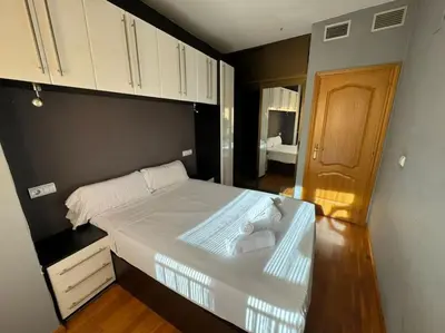 Cama o camas de una habitación en Zentrum La Seo
