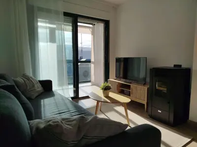 Una televisión o centro de entretenimiento en Apartamento en Villanúa