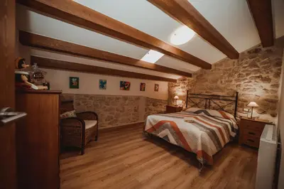 Cama o camas de una habitación en Ca La Leonor, Ecoturisme Terra Alta
