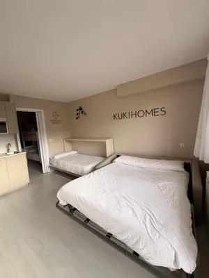 Cama o camas de una habitación en Estudio con increíbles vistas a la montaña en el centro de Formigal - Esquía sin llaves