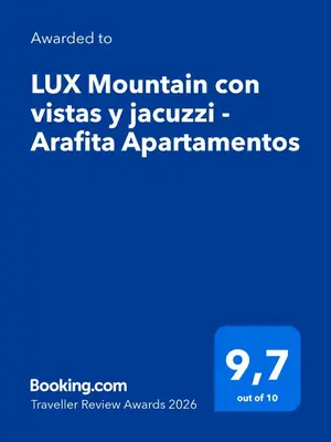 Certificado, premio, señal o documento que está expuesto en LUX Mountain con vistas y jacuzzi - Arafita Apartamentos