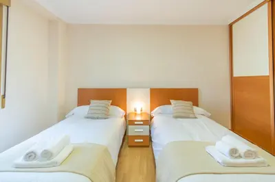 Cama o camas de una habitación en Acogedor apartamento rodeado de naturaleza