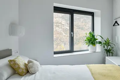 Cama o camas de una habitación en Casa de la paz en el Valle de Tena