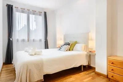 Cama o camas de una habitación en Alojamiento Aspe Arañones Canfranc