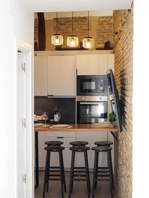 Una cocina o zona de cocina en Precioso ático con vistas en el centro de Pamplona