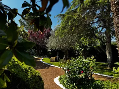 Jardín al aire libre en Era de Cal Baro - Casa rural con gran piscina y jardin