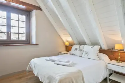 Cama o camas de una habitación en Apartamento Vista Bagergue -Baqueira- Val d'Aran