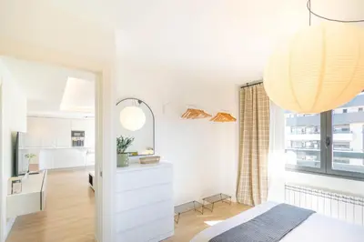 Cama o camas de una habitación en Magnifico apartamento a 5 minutos de Pamplona