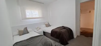Cama o camas de una habitación en Collado, terraza con vistas y garaje - Arafita Apartamentos