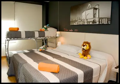 Cama o camas de una habitación en Hotel Bed4U Tudela