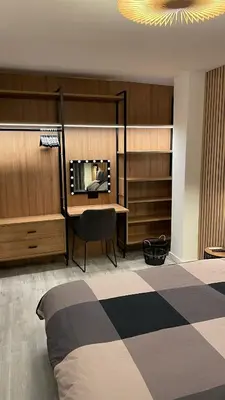 Cama o camas de una habitación en ZaragozaHome El Tubo - Ideal Familias - Parking