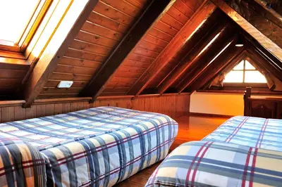 Cama o camas de una habitación en Apartamento a 5 minutos de pistas y con vistas panorámicas