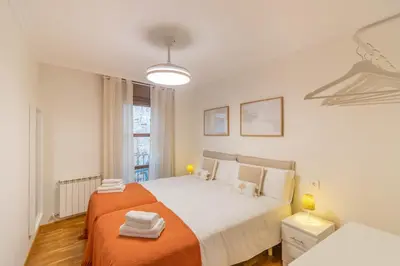 Cama o camas de una habitación en Acogedor apartamento en el corazón de Estella