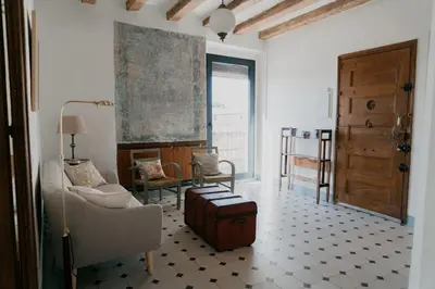 Zona de estar de Wine Country stay at Ca Escoda between Montsant and Priorat on the Ebro Riverside