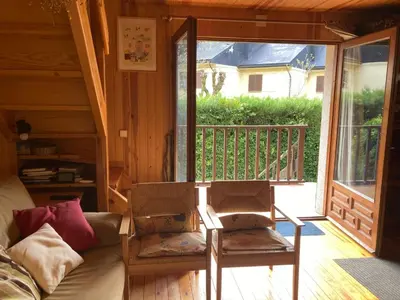 Zona de estar de La casita de madera