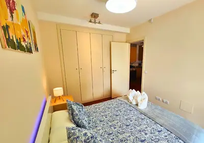 Cama o camas de una habitación en Apartamento Balaitús: Las Margas Golf