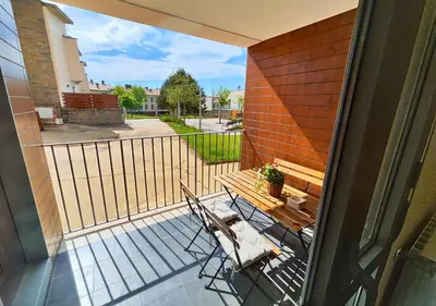 Un balcón o terraza de Apartamento Balaitús: Las Margas Golf