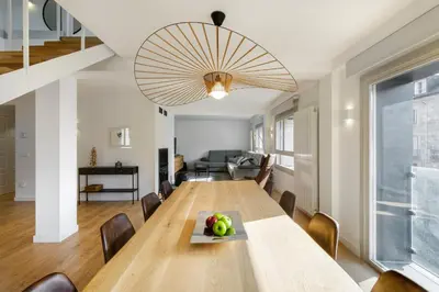 Zona de estar de Casa Estrimal, Panticosa, grandes familias y pequeños grupos