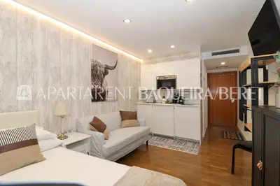 Una televisión o centro de entretenimiento en Apartarent 1500 - Estudio Àneu
