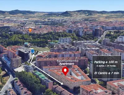 Vista general de Pamplona o vista desde el apartamento