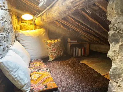 Zona de estar de Tiny House El Forn de La Pegatera