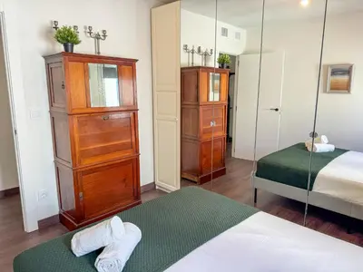 Cama o camas de una habitación en Best Views to El Pilar- Turistea