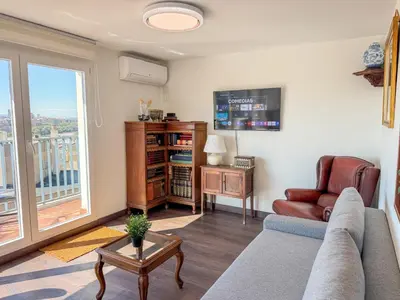 Una televisión o centro de entretenimiento en Best Views to El Pilar- Turistea