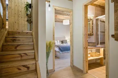 Cama o camas de una habitación en Eth Estel de Salardú--Casa con vistas de ensueño-Fibra Optica,5TV-Gran Chimenea