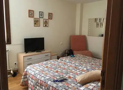Cama o camas de una habitación en Pensión USOA