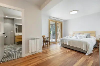 Cama o camas de una habitación en Villa Cinco Vistas Jaca