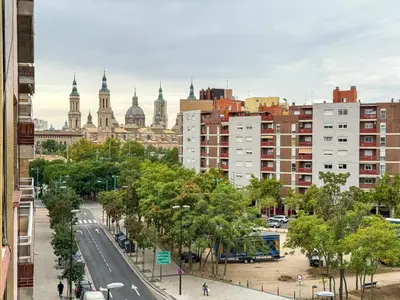 Vista general de Zaragoza o vista desde el apartamento