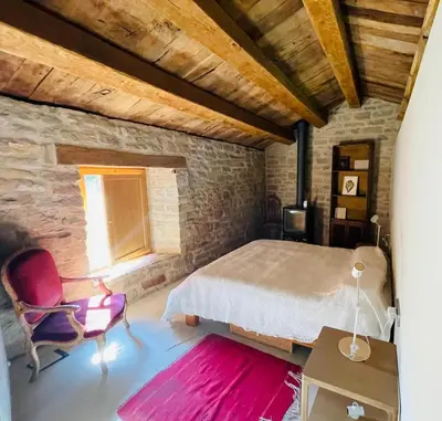Cama o camas de una habitación en Equisoain Ala Sur