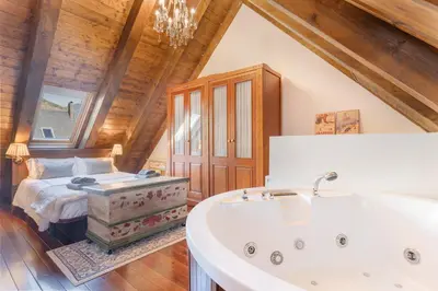 Cama o camas de una habitación en M1 eraclau - Era Candèla con garage y WiFi en Vielha