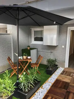 Una cocina o zona de cocina en Apartamento con Jardin y Garaje