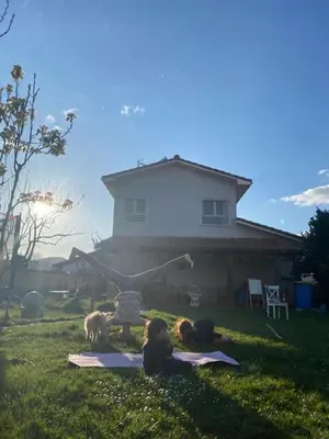 Jardín al aire libre en La Casita Azul Family Home