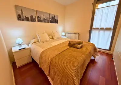 Cama o camas de una habitación en Apartamento Lanuza: Las Margas Golf
