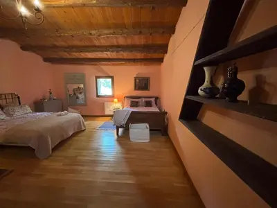 Cama o camas de una habitación en Molino Santiago