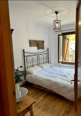 Cama o camas de una habitación en Chalet Hoz de Jaca
