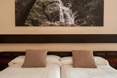Cama o camas de una habitación en Hotel Baztan