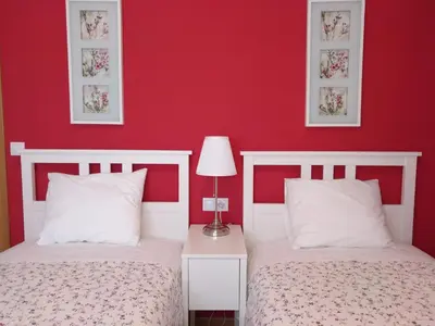 Cama o camas de una habitación en Apartamento Turistico Cigüeña de Arguedas