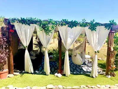 Jardín al aire libre en Apartamentos la Jayma del Arte