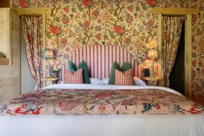 Cama o camas de una habitación en Hotel Viñas de Lárrede